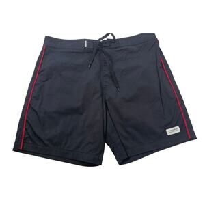 Banks journal 5" basic board shorts EUC cinch fly black white surf essential 33